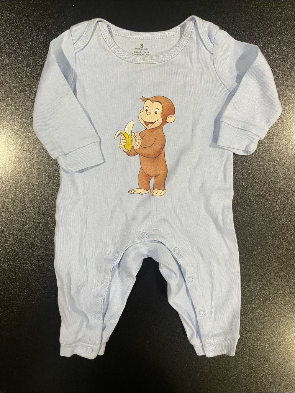 Curious George Light Blue Curious George One-Piece Bodysuit Fits 3 mo. 🐵 🍌